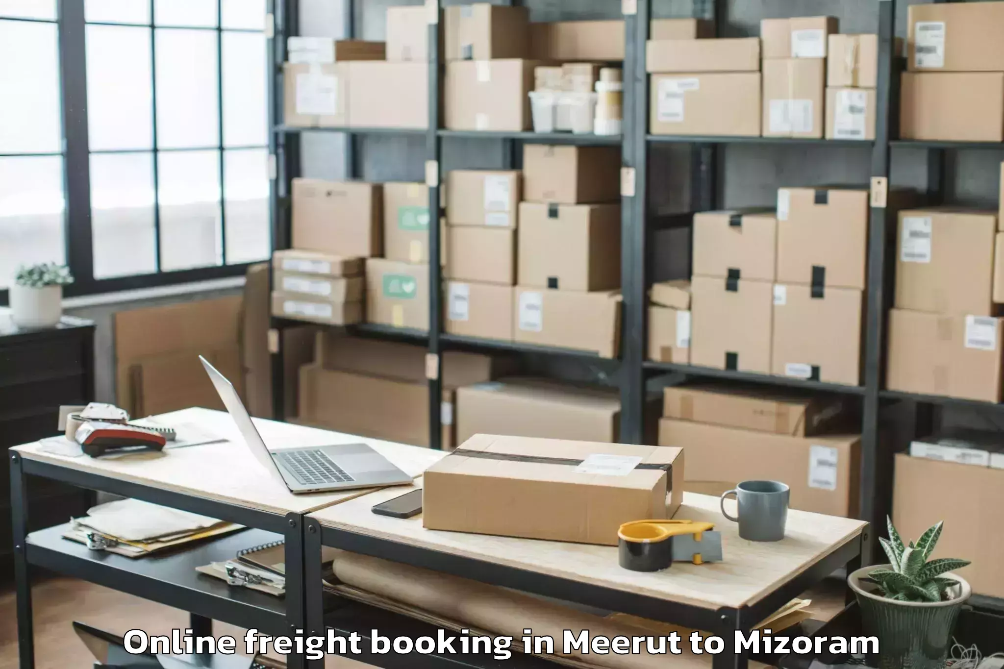 Easy Meerut to Zawlnuam Online Freight Booking Booking